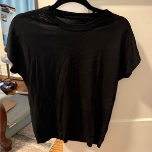 Elegant Black Short Sleeve Women's Tee